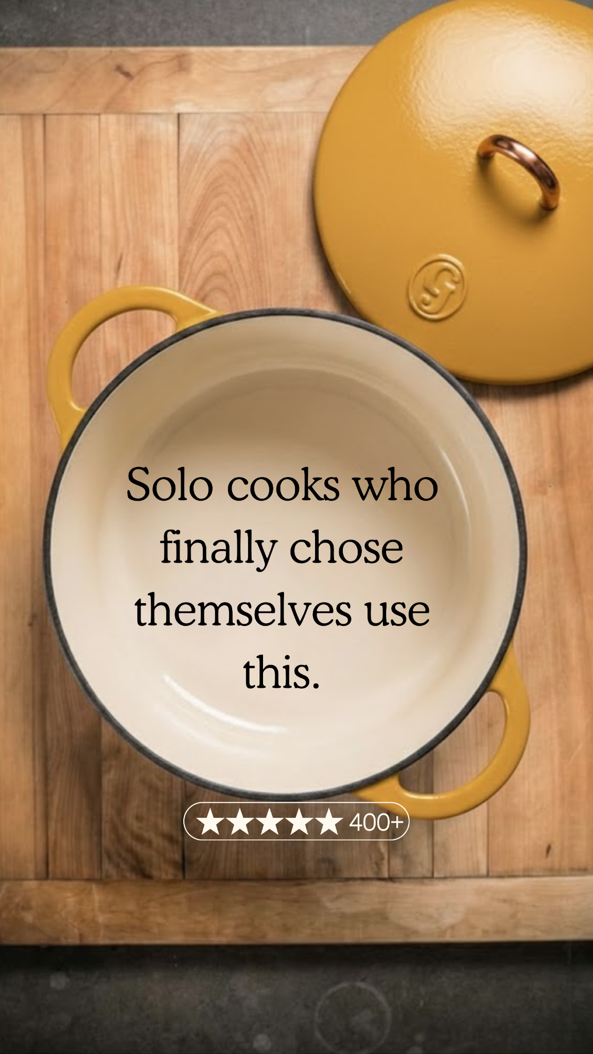 Thousands of solo cooks finally stopped Googling "is 3.5 quarts too small?" at midnight.

Here's what they found: The Dutch Baby fits 4 servings of chili, a whole roast chicken, or perfect small-batch soups. No eating le