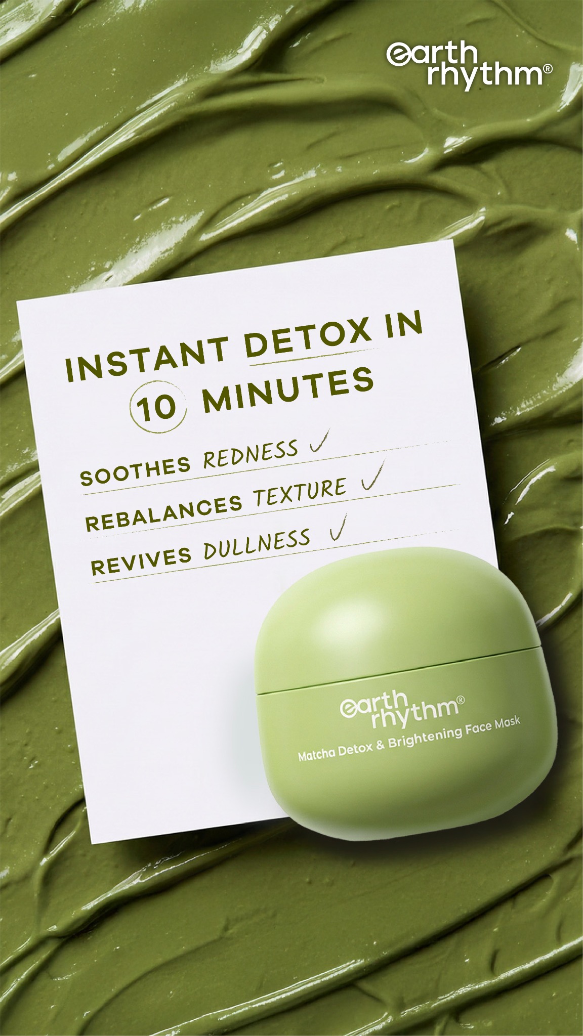 Dull skin? Time for a Matcha detox 🍃✨
Earth Rhythm Matcha Face Mask detoxifies, controls oil, and brings back your natural glow.
Shop Earth Rhythm on Nykaa 🛍️