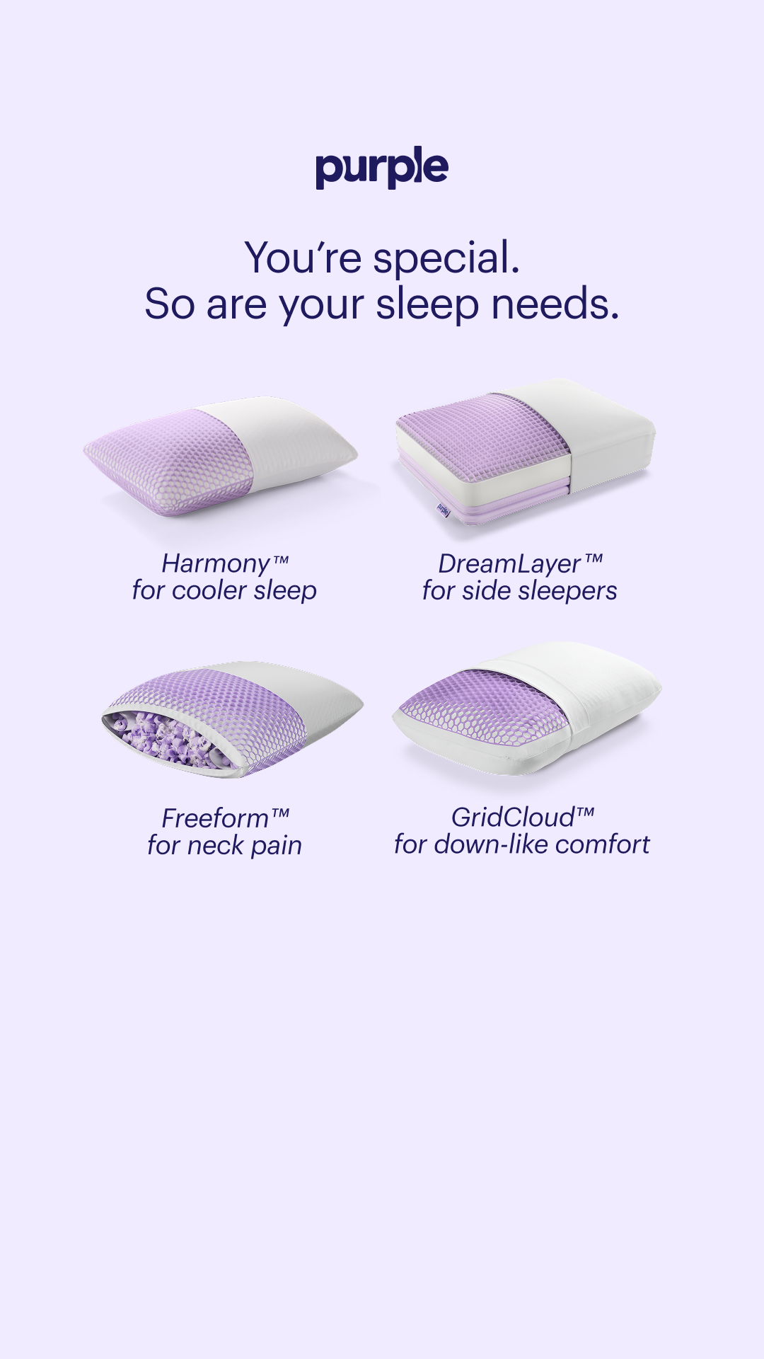 No pillow supports like Purple.