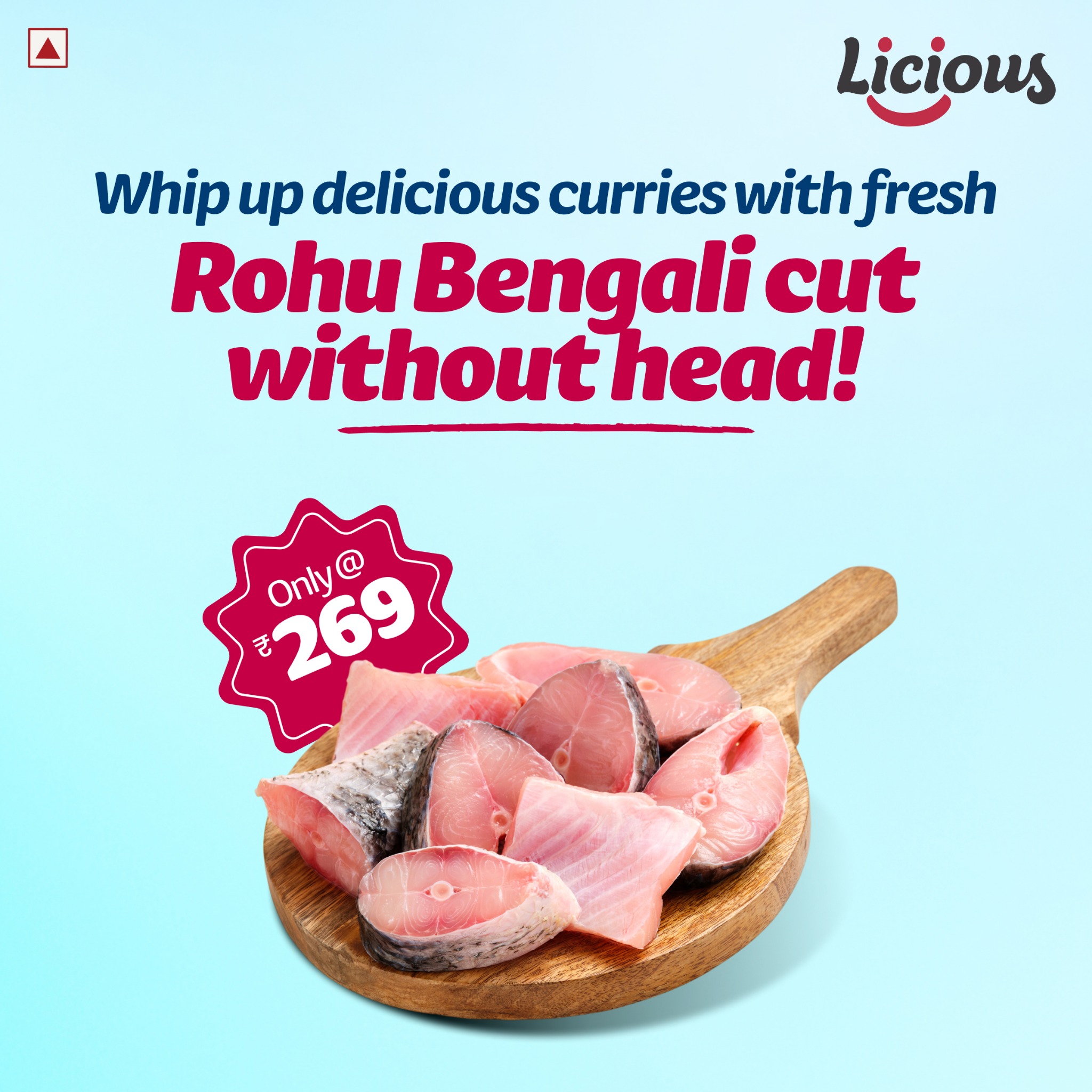 No cleaning. No mess. Just fresh fish delivered 🐟
Order Rohu Bengali Cut (Without Head) from Licious @ ₹269 — fresh, hygienic & ready for your next meal!
