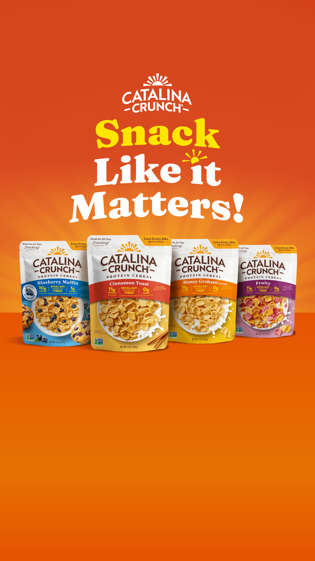 Snack like it matters with delicious, protein-powered Catalina Crunch Cereal.