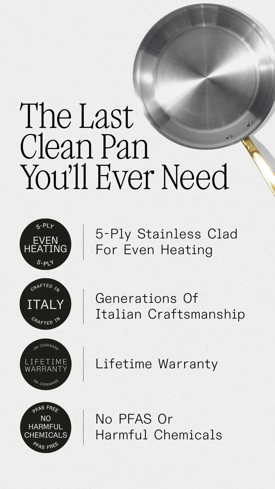 We offer the largest selection of clean cookware in one place. From naturally seasoned Carbon Steel to non-reactive Stainless Clad and PTFE-free CeramiClad™ cookware, we’re setting the standard for healthier kitchens wit