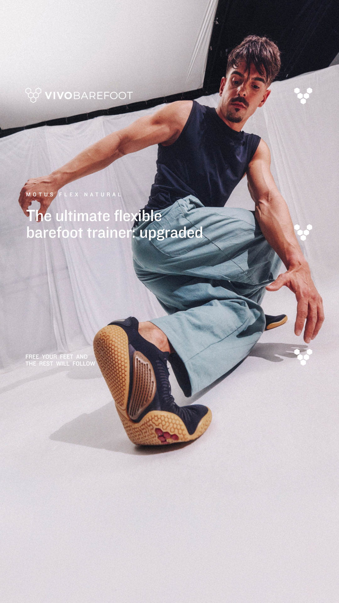 The Motus Flex redefines barefoot performance with exceptional feel and flexibility for every movement.