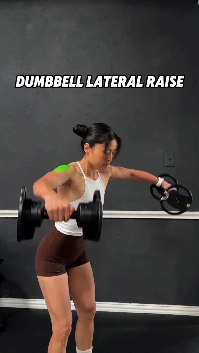 App from @fitbodapp Dumbbell Lateral Raise is a classic exercise for building defined, squared shoulders. To perform it more effectively, keep these four key points in mind: 

1. Half Grip the Dumbbells Using a half grip