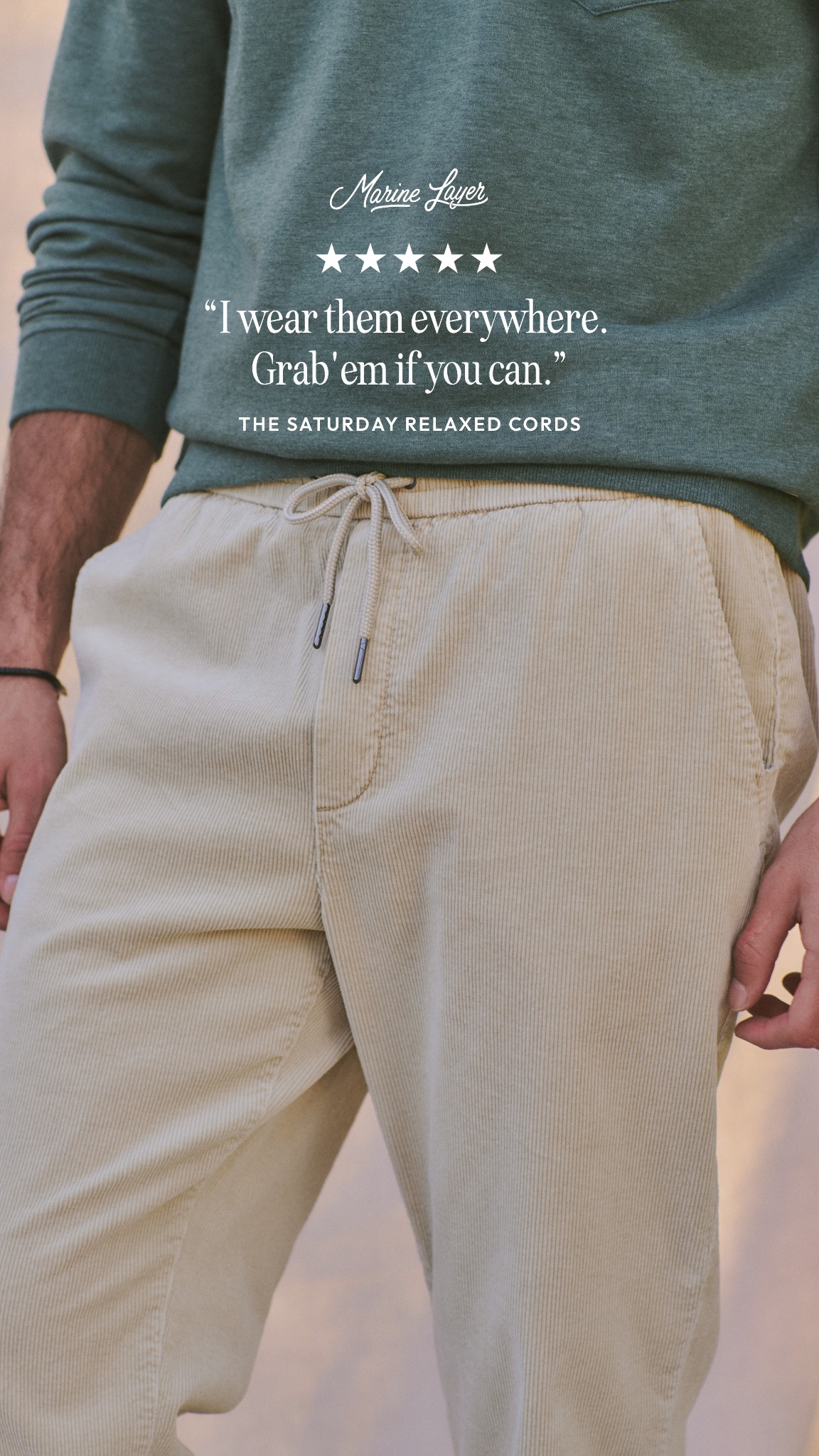 Meet the new look of our Relaxed Saturday pant, now in 12-wale stretch corduroy
