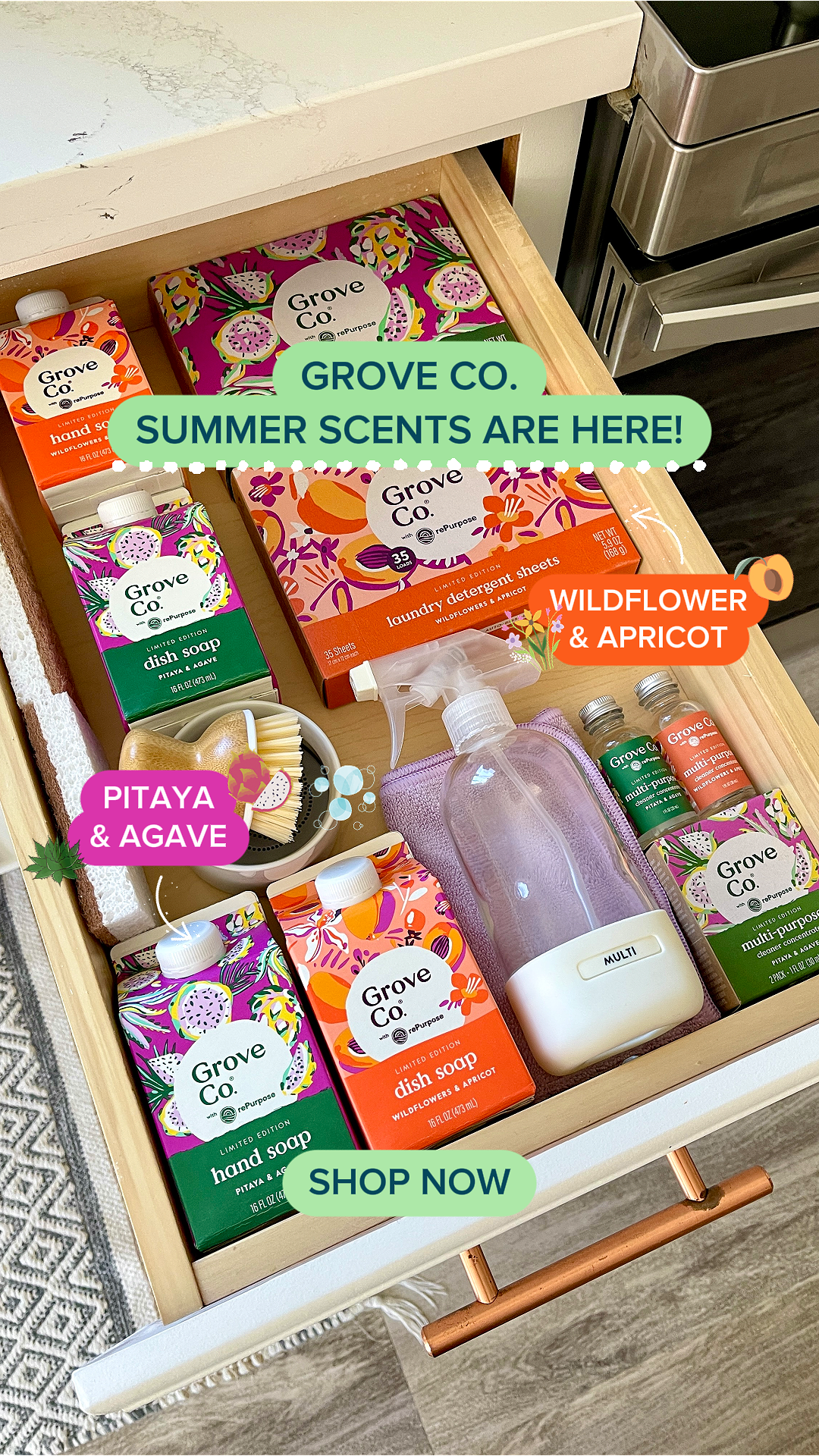 JUST DROPPED: Summer Grove Co. Collection ☀️

Grove Co.’s Limited Edition Summer Collection is here — vibrant, elevated, and only here for the season.

Thoughtfully designed, made with ingredients you can feel good about