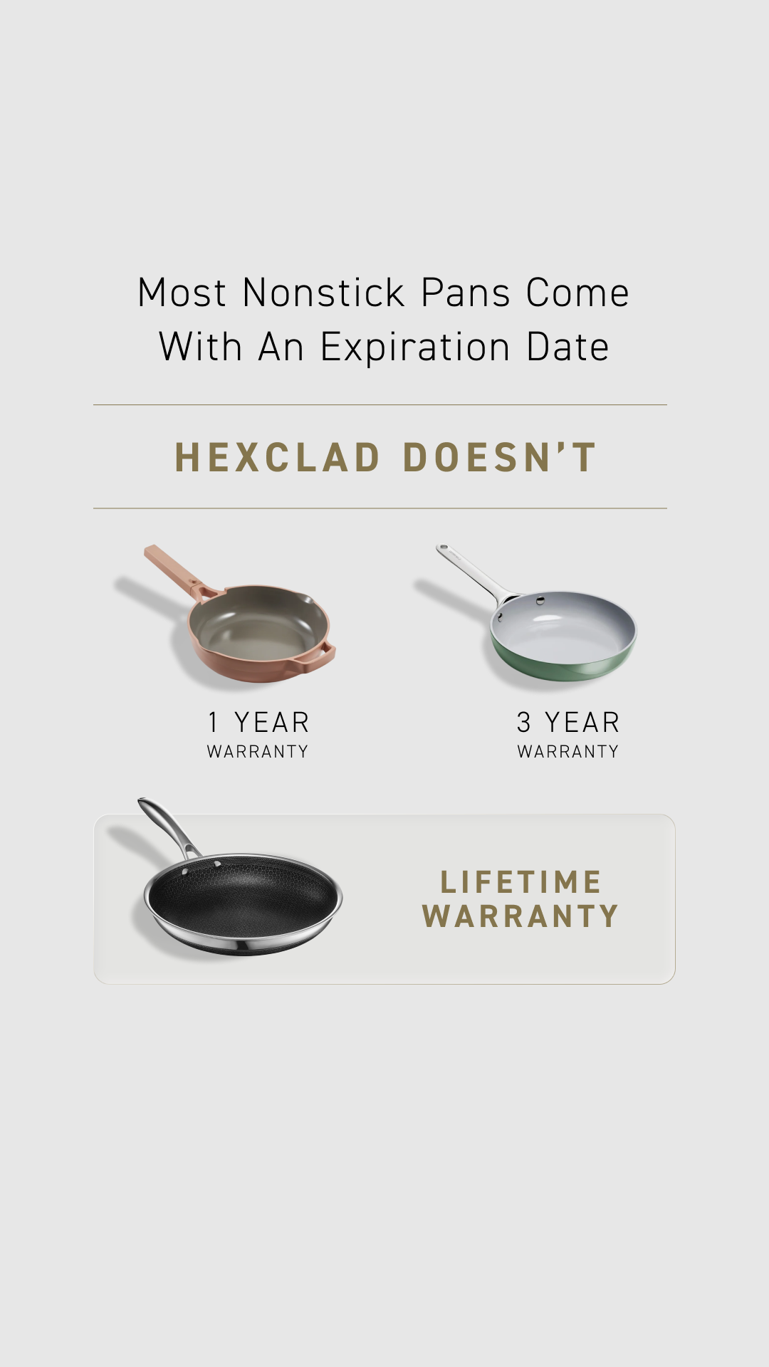 If your nonstick can’t handle real cooking year after year, it doesn’t belong in your kitchen. 

HexClad's proprietary TerraBond™ ceramic nonstick surface is made without forever chemicals and designed to last a lifetime