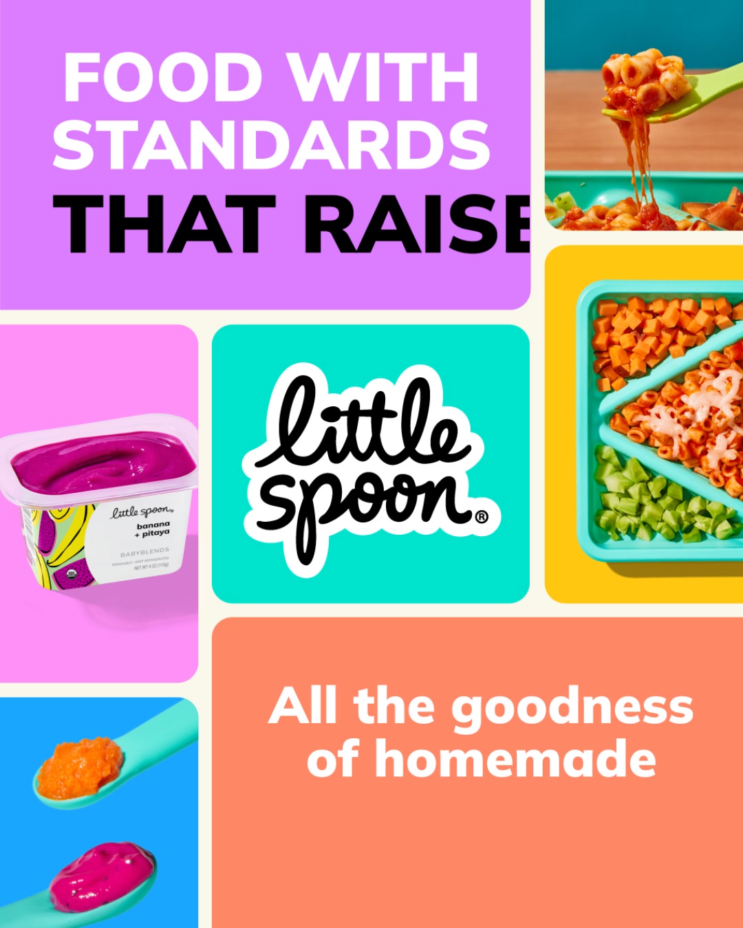 At Little Spoon, we obsess over your mini’s mealtime so that you don’t have to. 
✨Thoughtfully-sourced ingredients
✨Emphasis on whole foods
✨Crafted alongside experts
✨Convenience without compromise