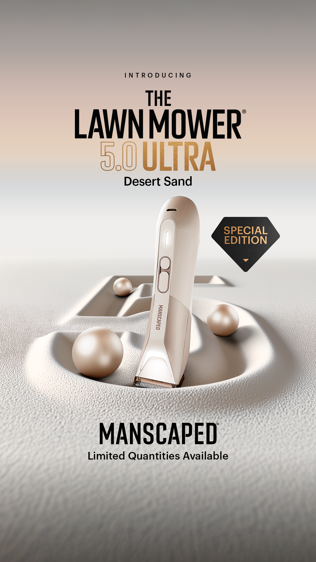 Shop the special edition The Lawn Mower® 5.0 Ultra Desert Sand trimmer. Don't miss out!