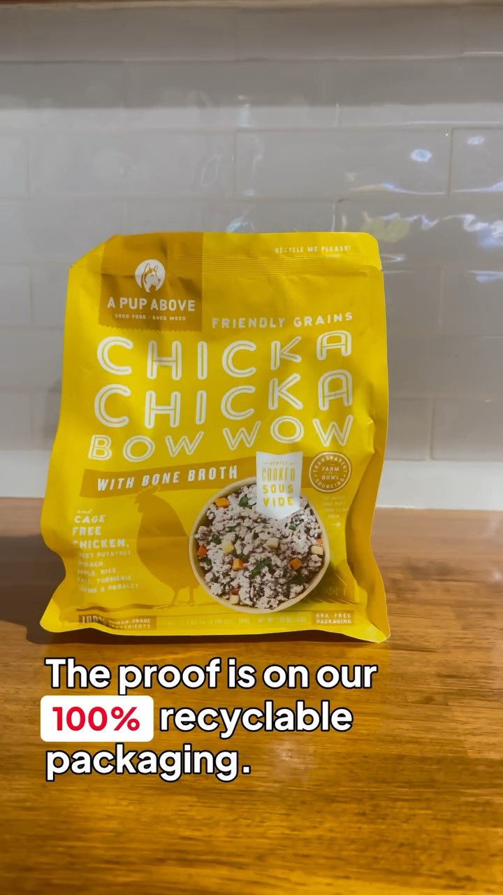 Caring for our dogs goes beyond what’s in their bowls 🥣 That’s why we use 100% recyclable packaging, power our fulfillment center with renewable energy, and source local ingredients from farmers who meet high animal welf