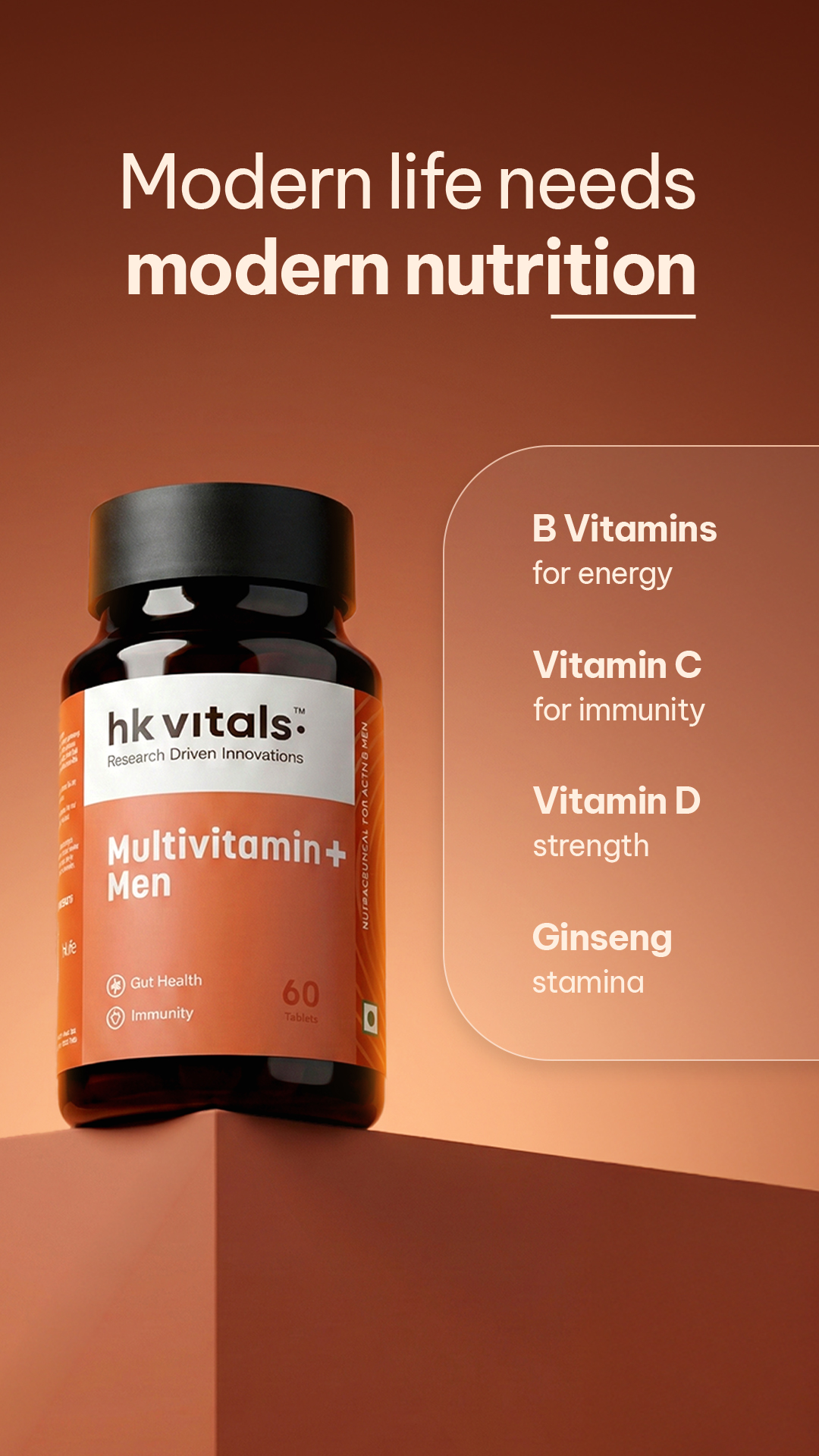 Busy schedules and constant stress can drain your body faster than you realise.
Modern routines need smarter nutrition support.

⚡ B Vitamins for sustained energy
🛡️ Vitamin C for immune support
🔥 Ginseng for stamina
💪 V