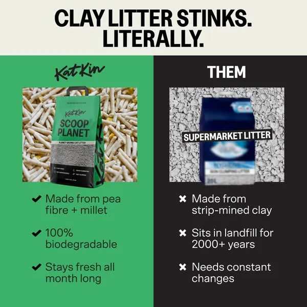 Planet-saving litter. Now with 50% off.