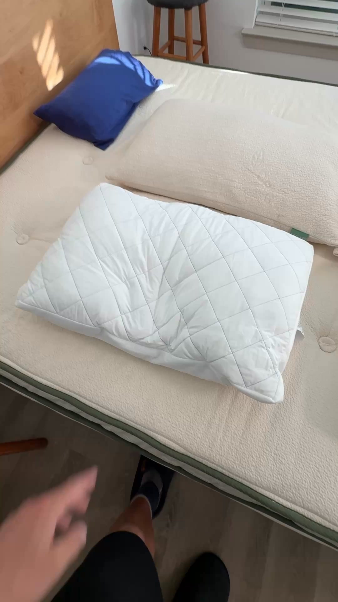 "An easy sleep upgrade." The Avocado Green Pillow is customizable, supportive, and certified organic.