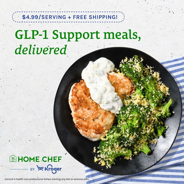 Easy-prep GLP-1 Support meals are now on the Home Chef menu! Find protein-packed, calorie-conscious options that support your health journey while delivering bold flavors to your plate. Sign up today and get meals starti
