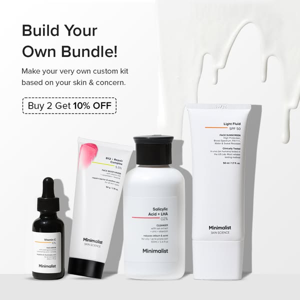 Your skin isn’t generic; your skincare shouldn’t be either.
Create a custom bundle based on your skin type & concerns.Pick what your skin actually needs, skip what it doesn’t.
- Made for All skin type.
- Beginner-friendl
