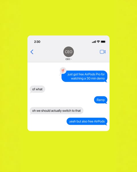 Get AirPods Pro when you take a demo with Ramp.