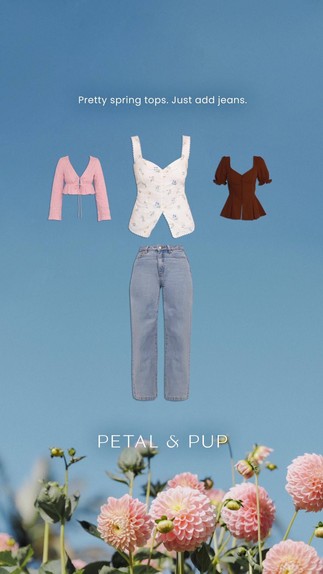 A cute top and jeans is always the right choice.