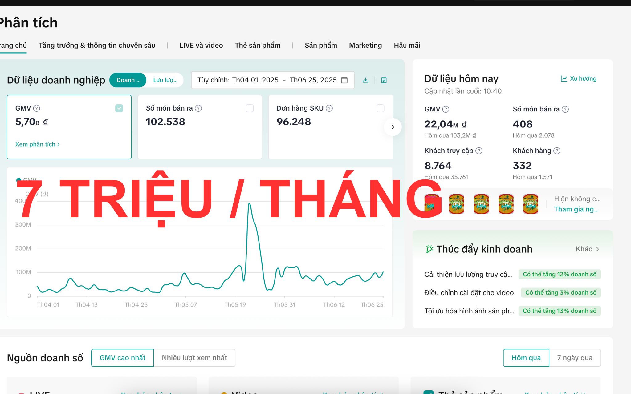 7 Triệu/Tháng Nhận về ngàn đơn trên TIKTOKSHOP