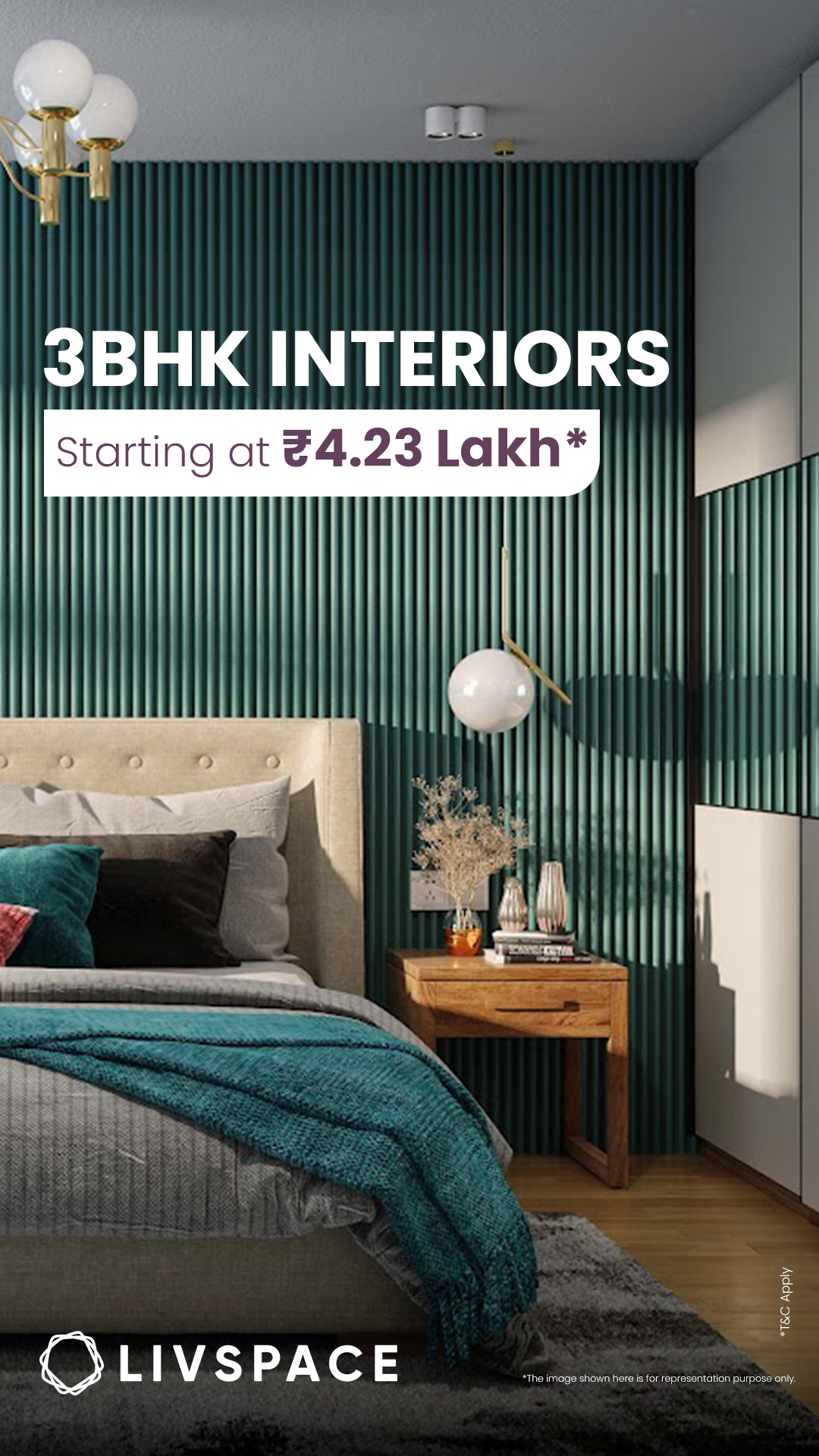 Your search for the perfect home interiors ends now! Get your dream 3BHK interior packages done from Livspace, starting at ₹4.23 Lakh!*
*The pricing is subject to catalogue changes*

🚚 45-day installation*
✅ 146-quality 