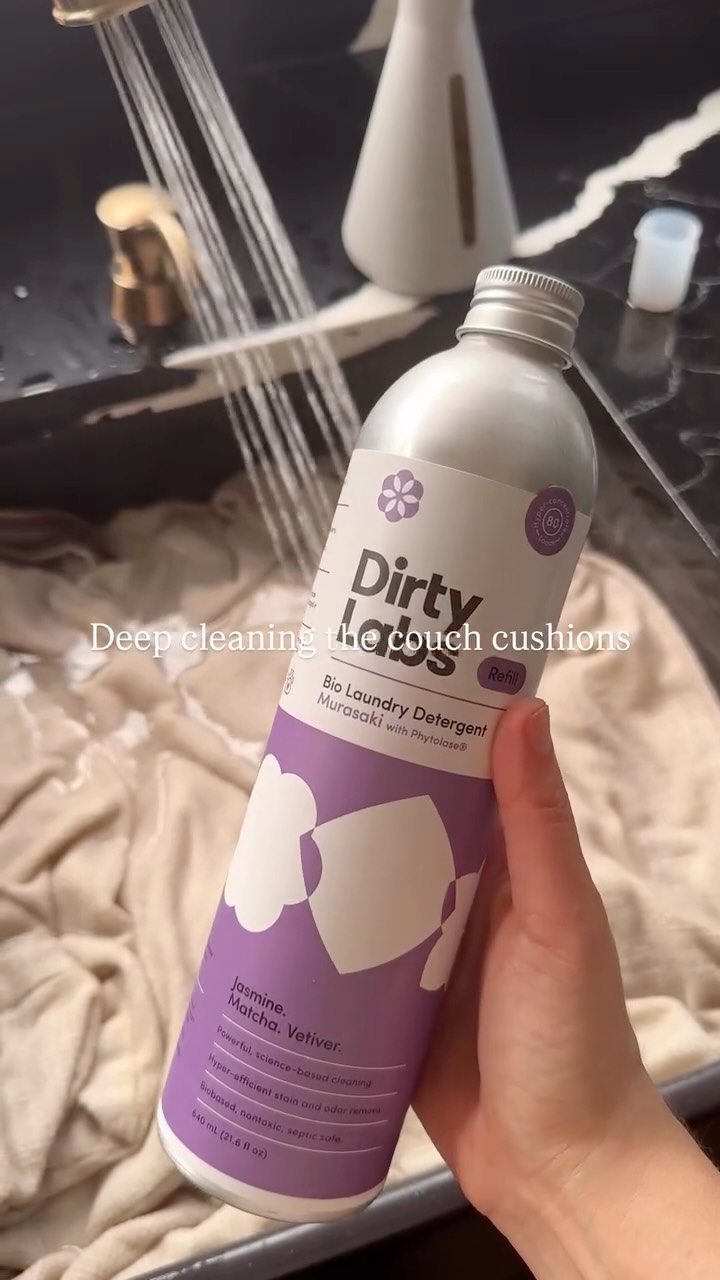 Using @dirty_labs to deep clean the couch cushions 

#cleanwithme #cleaningroutine #sahw