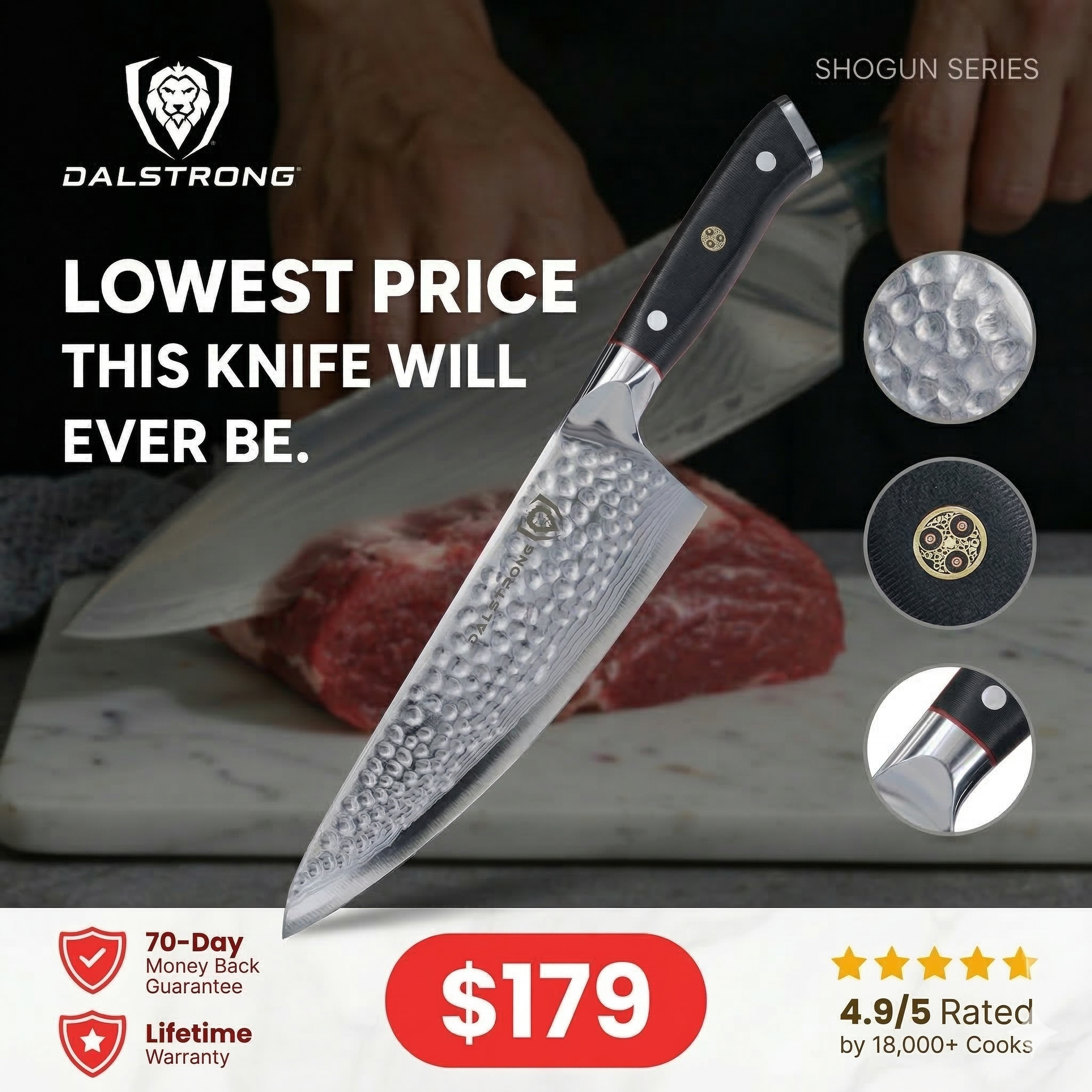 At this price? You likely won’t see it again.

Trusted by professional chefs.
Loved by serious home cooks.
Each knife takes months to produce. 
Precision engineered, heat-conditioned, and meticulously sharpened. 
The Sho