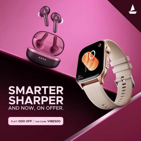 Level up your sound, fitness & style; all at the lowest prices ever. Use VIBE500 for flat ₹500 off. What are you waiting for? Click to buy now.