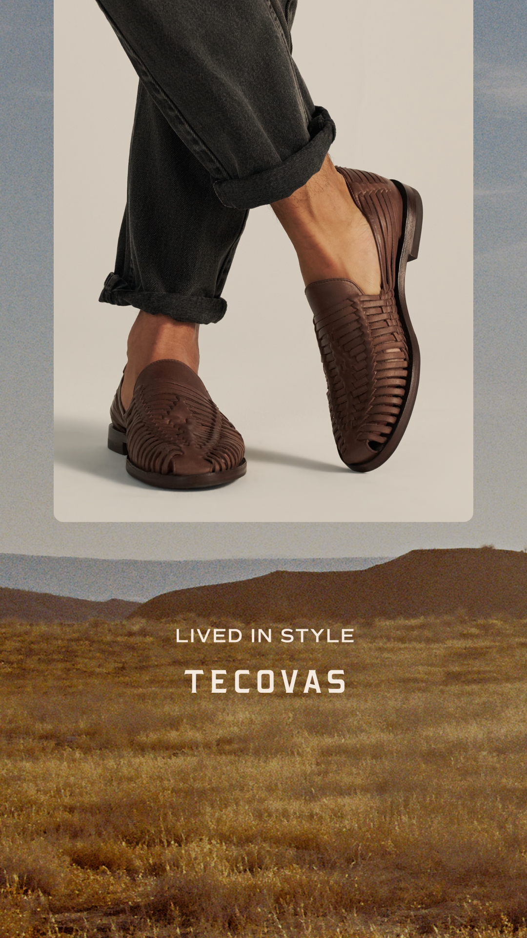 Meet The Mateo in Oak. Handwoven leather, lightweight construction, and comfort in every step.