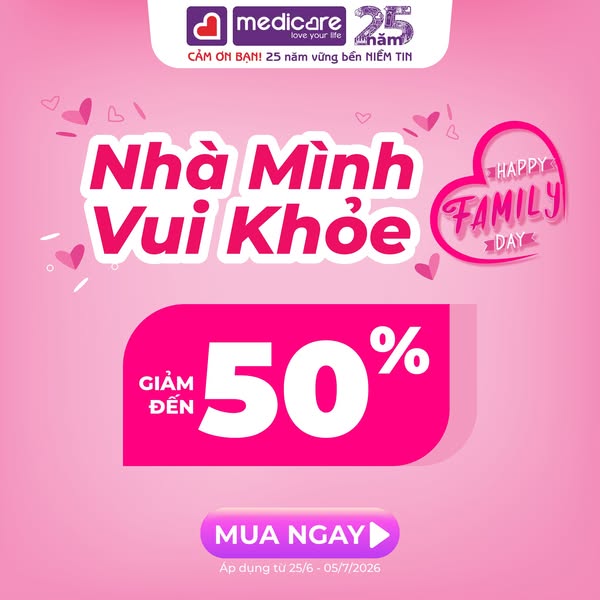 NHÀ MÌNH VUI KHỎE 
👉 Mua ngay: https://medicare.vn/products?topic=nha-minh-vui-khoe
👉 Ưu đãi áp dụng từ ngày 25/6 - 05/4/2026
Niềm vui lớn nhất đôi khi chỉ là nhìn thấy ba mẹ khỏe mạnh, con trẻ sạch sẽ thơm tho và bản th