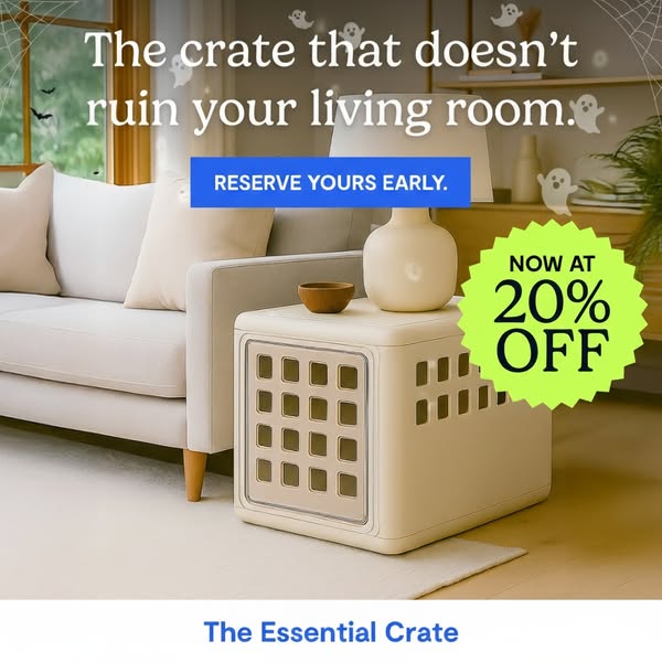 The $223 Secret to Quieting Your Dog's Crate Anxiety!

What if your dog didn't whine when it was time for the crate? Most dogs fight metal crates because they feel like they’re being locked in a cold, exposed jail cell. 