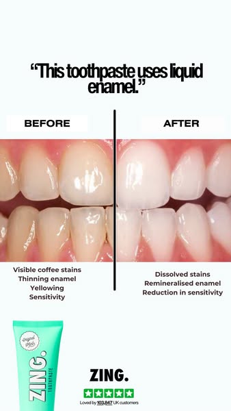 This toothpaste uses liquid enamel