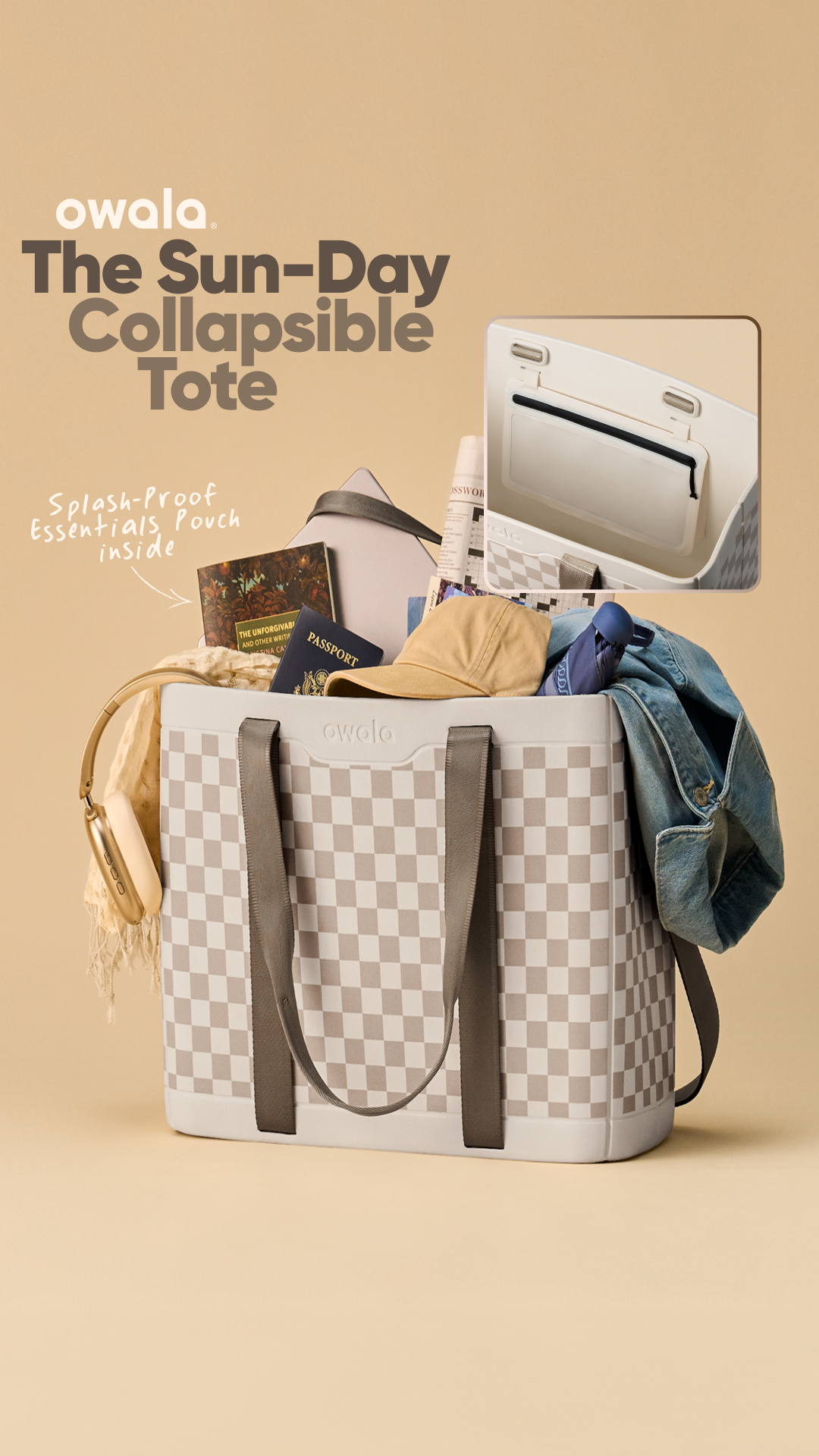 Good looks and good features? Must be an Owala. Meet the Sun-Day Tote—our first-ever bag. It’s completely collapsible, has water-friendly materials, a removable shoulder strap, and so much more. Check it out now.