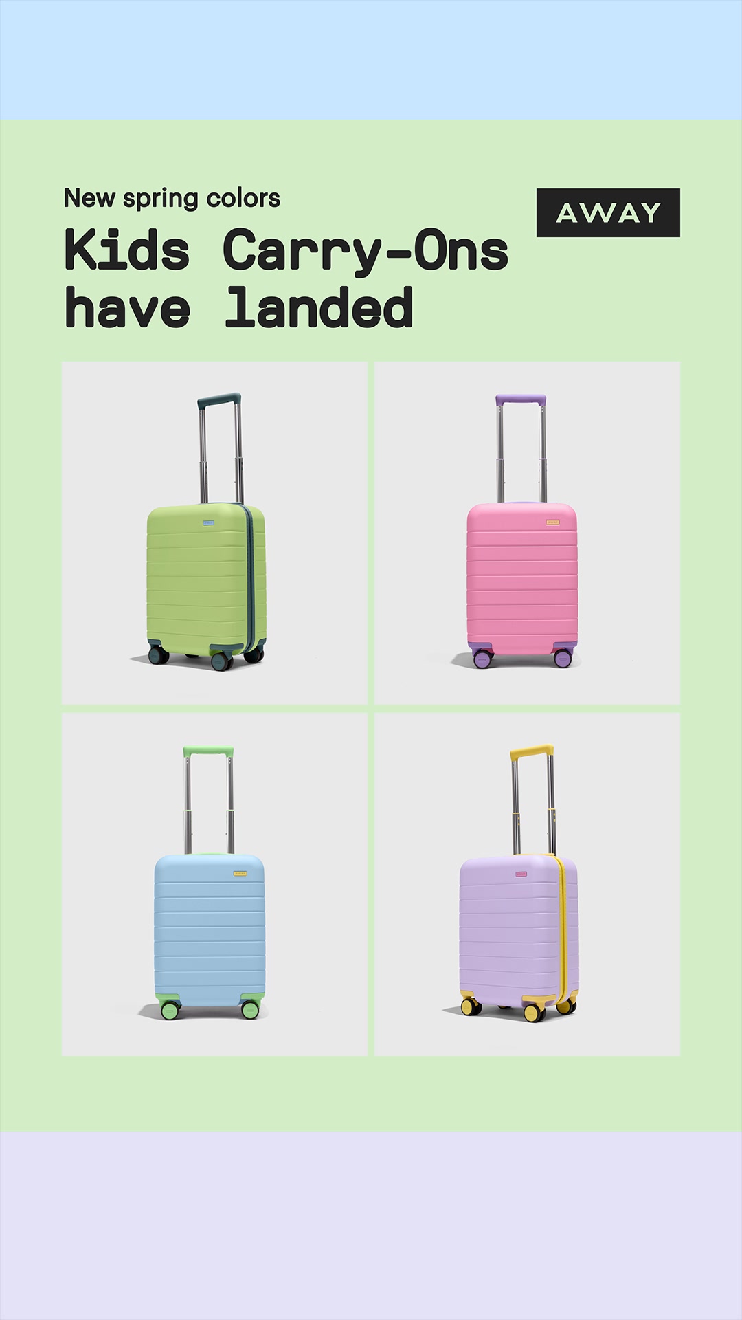 Bright, durable, and made for spring escapes 🌸💙 A lightweight, tough shell, TSA lock, colorful luggage tag, and backpack-style laundry bag mean it’s as practical as it is playful.