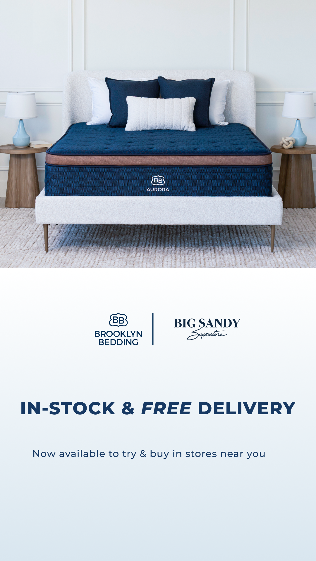 Try Brooklyn Bedding mattresses in-store at Big Sandy Superstore! Find a showroom near you.