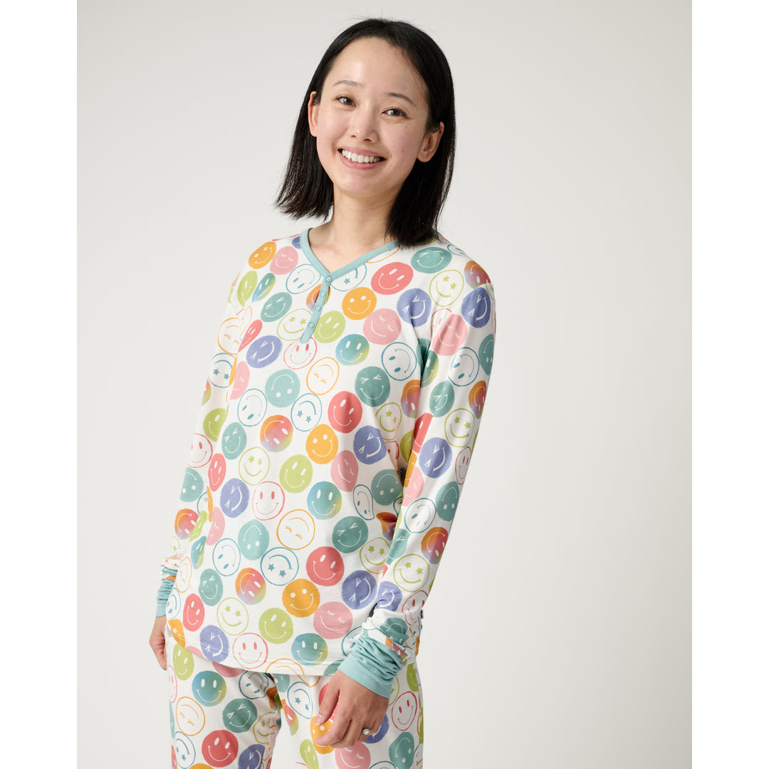 Positive Vibes Women's Long Sleeve Pajama Top