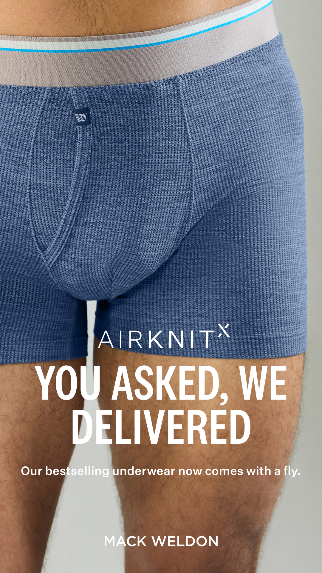 You asked, we answered: Our bestselling AIRKNITx Boxer Briefs are now available with a fly.