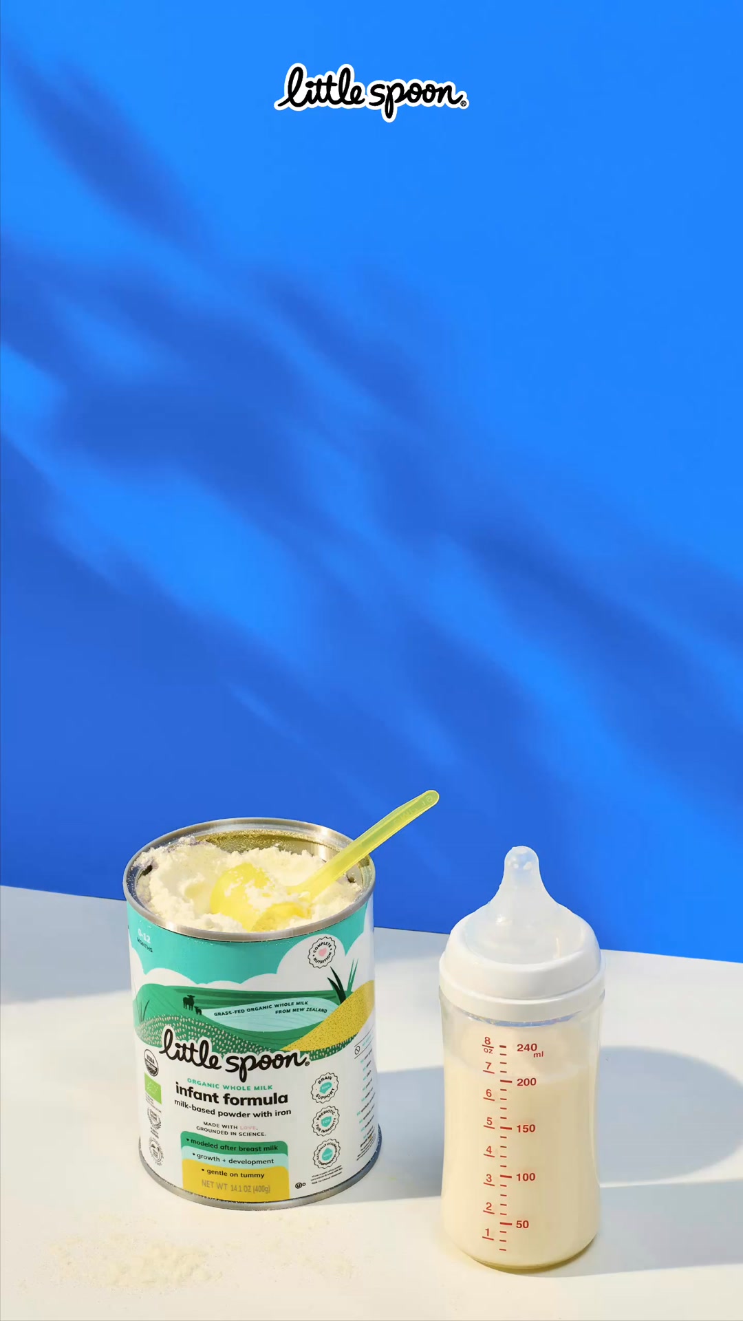 The same Little Spoon standard you know and trust, now here from the very first sip. 💕 Say hello to organic baby formula: dual certified EU + USDA organic and made with grass-fed whole milk from New Zealand.