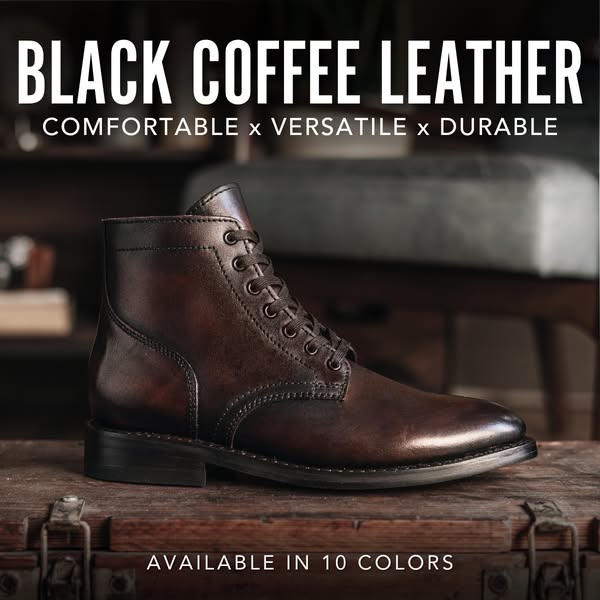 Black Coffee Leather Brewed to Perfection ☕
👉 Highest Quality x Honest Prices
💪 Goodyear-Welt Construction
⭐ Thousands of 5-Star Reviews