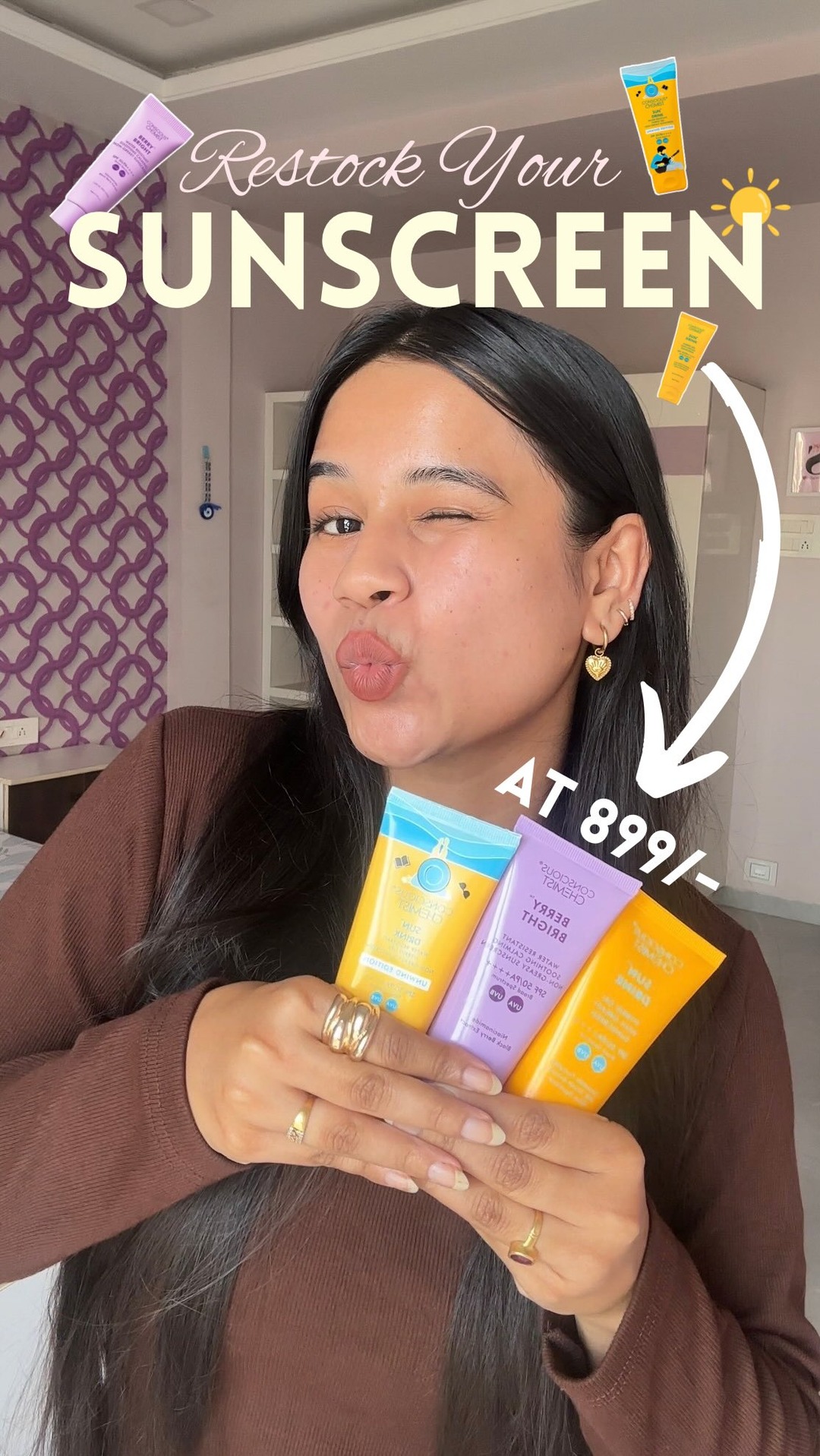 Your sign to stock up on sunscreen 🧴
Because ₹899 for 3 is totally worth it 💥
.
@consciouschemistindia SALE IS LIVE ⭐️
.
#sunscreensale #consciouschemist #fypシ #beautyluxebysamrudhi #saleislivenow