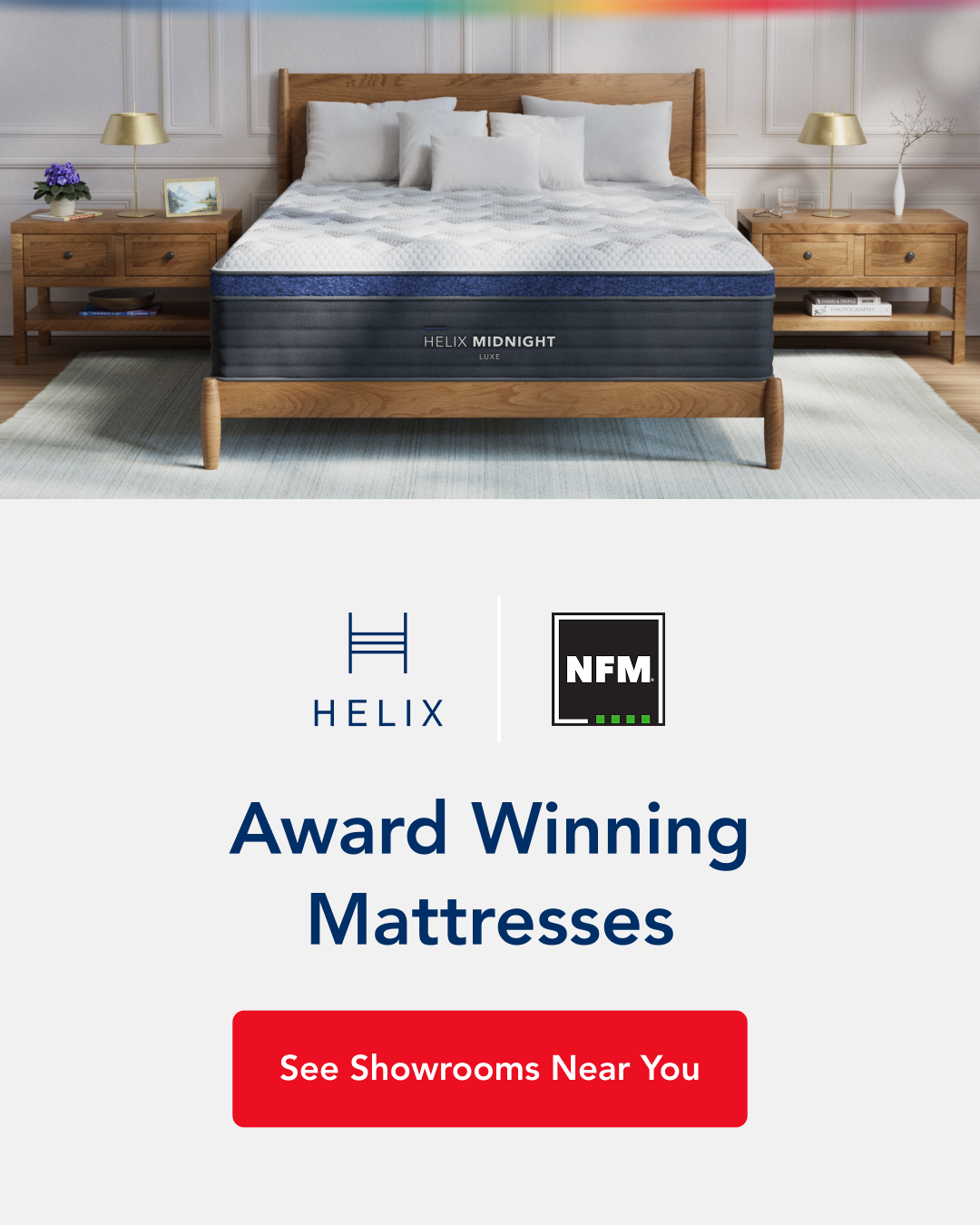Try Helix mattress in-store at Nebraska Furniture Mart! Visit a showroom near you.