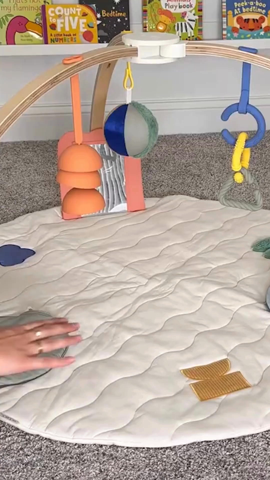 Most play gyms stop at the floor. The Lalo Play Gym II converts into a vertical sensory wall for your newest sitter