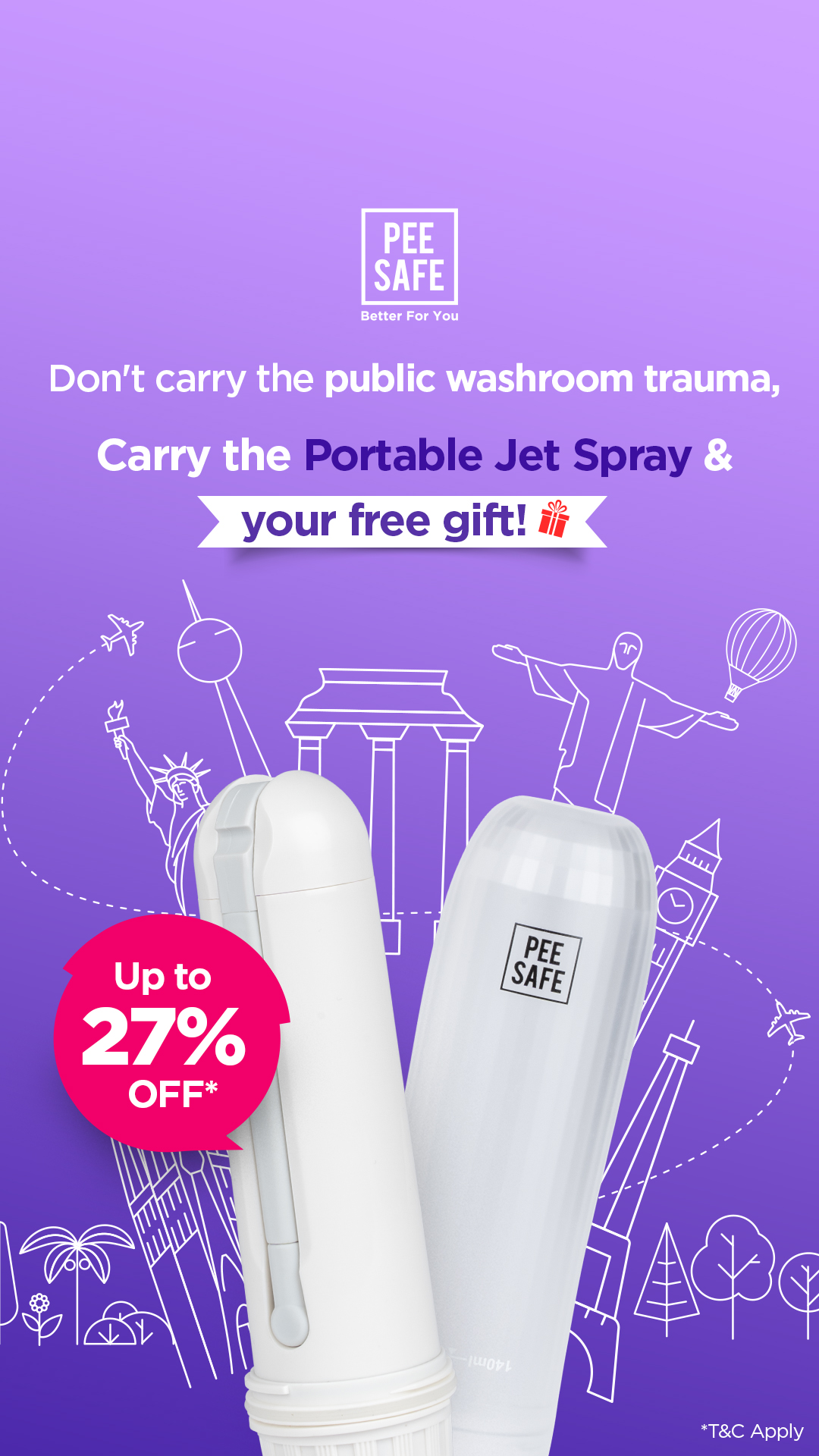 Heading abroad for studies? ✈️
Don’t forget the Portable Jet Spray 🚿
Not just for cleaning your bum 👀
It’s also perfect for:
✅ Intimate hygiene on the go
✅ Quick clean-ups while traveling
✅ Dorms, campus, flights-  anywh
