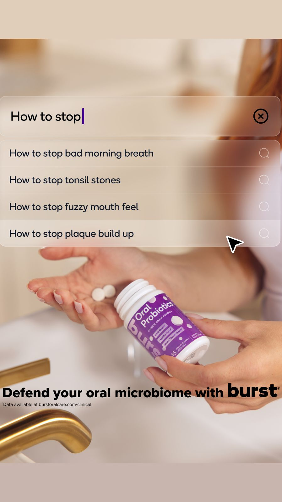 Want long-lasting fresh breath? Meet Burst Oral Probiotics 🦷✨ Developed with insights from 40,000+ dental pros, our formula balances your oral microbiome for long-term freshness.