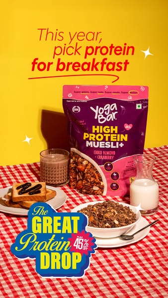 🔥 Flat 45% OFF on YogaBar High Protein Muesli+ 🥣
🍫 Choco Almond Cranberry = breakfast that actually tastes good 😋
