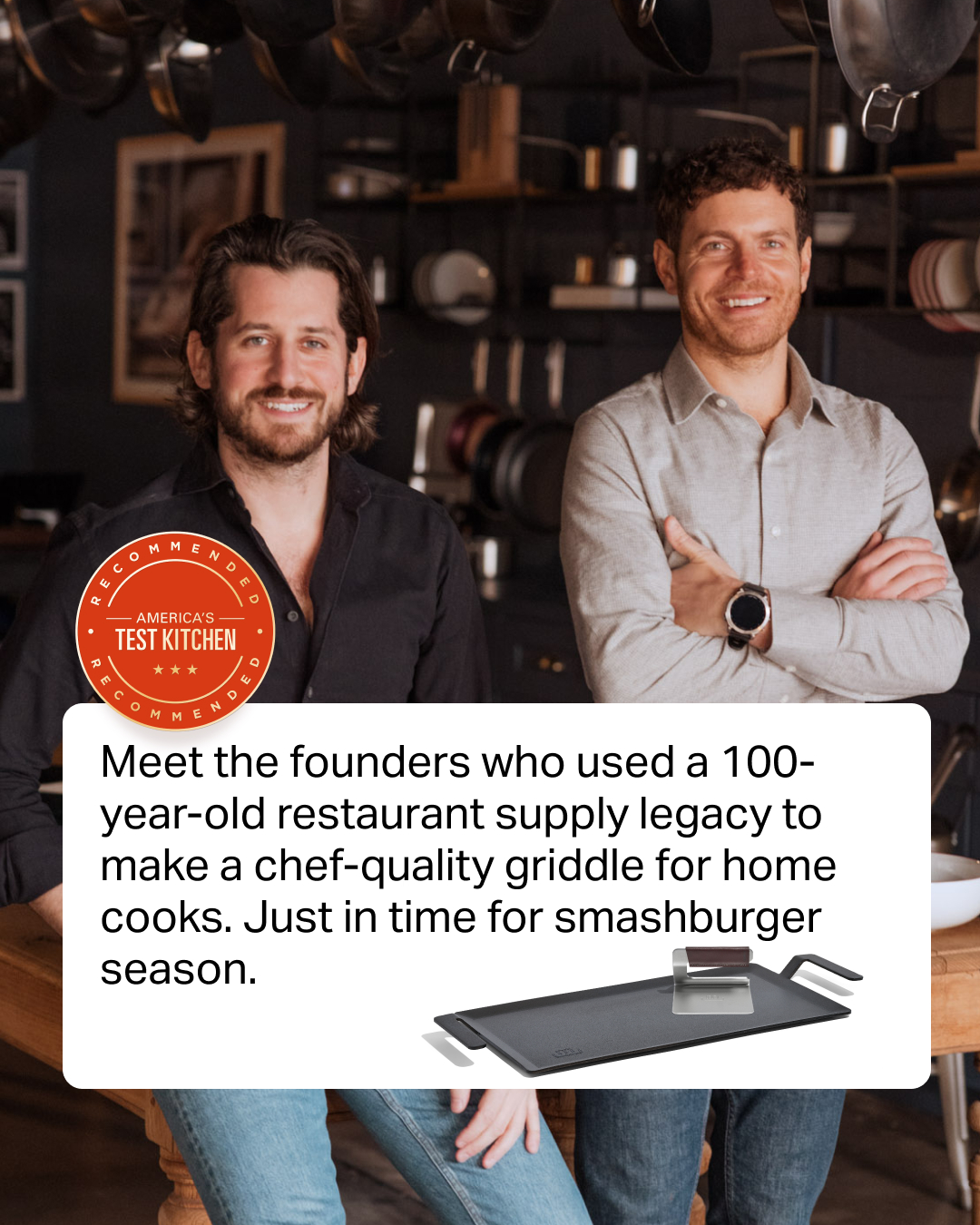 Kick off smashburger season with the right tool for the job: The Made In ® Carbon Steel Griddle. Designed with chefs and crafted in Sweden with preseasoned carbon steel that retains heat for the perfect restaurant-qualit