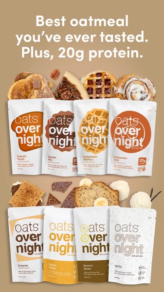 Spoon-free oatmeal. 20g Protein. 30+ flavors