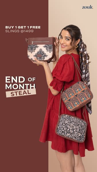 Two bags. One price. 
The End of Month Steal is here , grab any 2 slings for just ₹1499. Tap to shop before it's gone. 👜