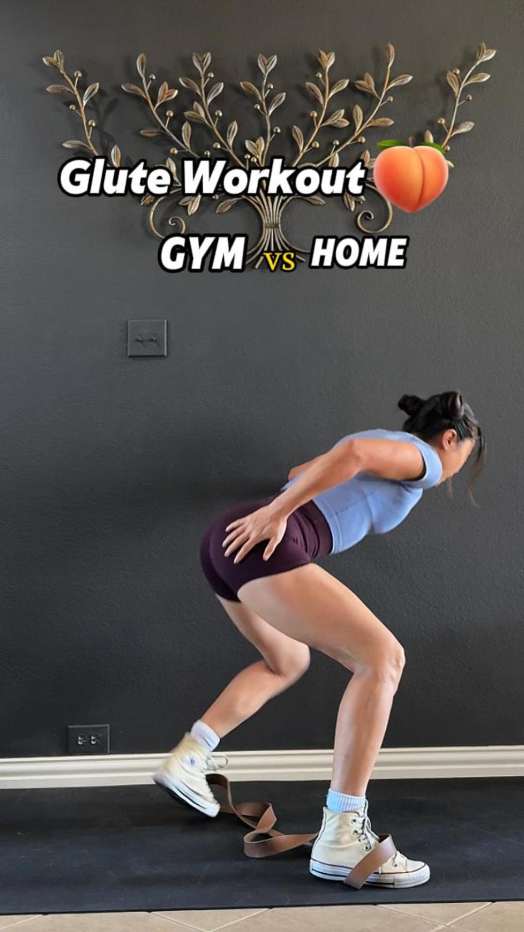 Glute Workouts, GYM vs. HOME
App from @fitbodapp 
Build your glutes with a resistance band!
1. RDL
2. Good Morning
3. Sumo Squat
4. Kickback
12- 15 reps, 3 sets.

#fitbodapp #homeworkout #workoutathome #gluteworkout #leg