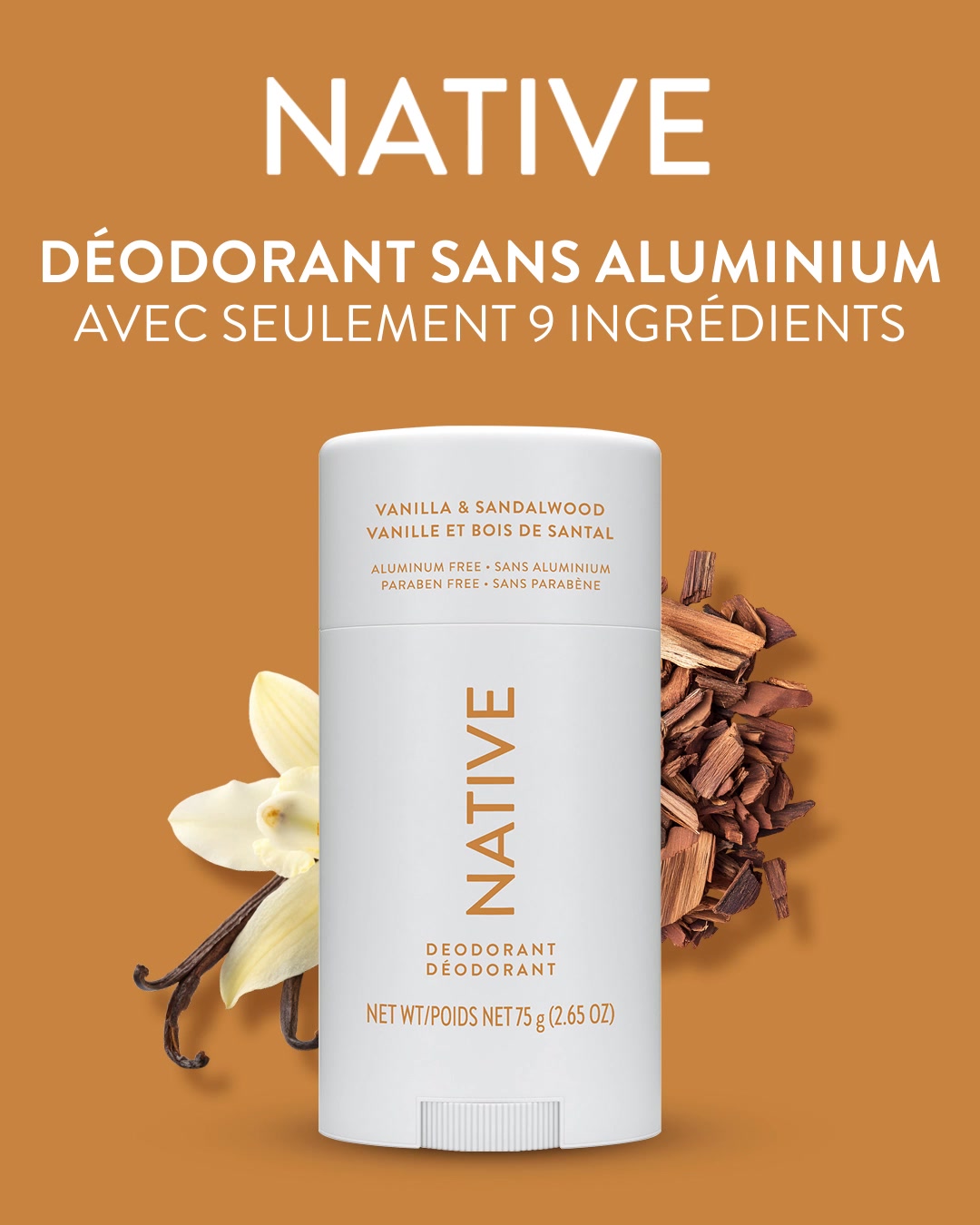 Native! Déodorant sans aluminium avec seulement 9 ingrédients!