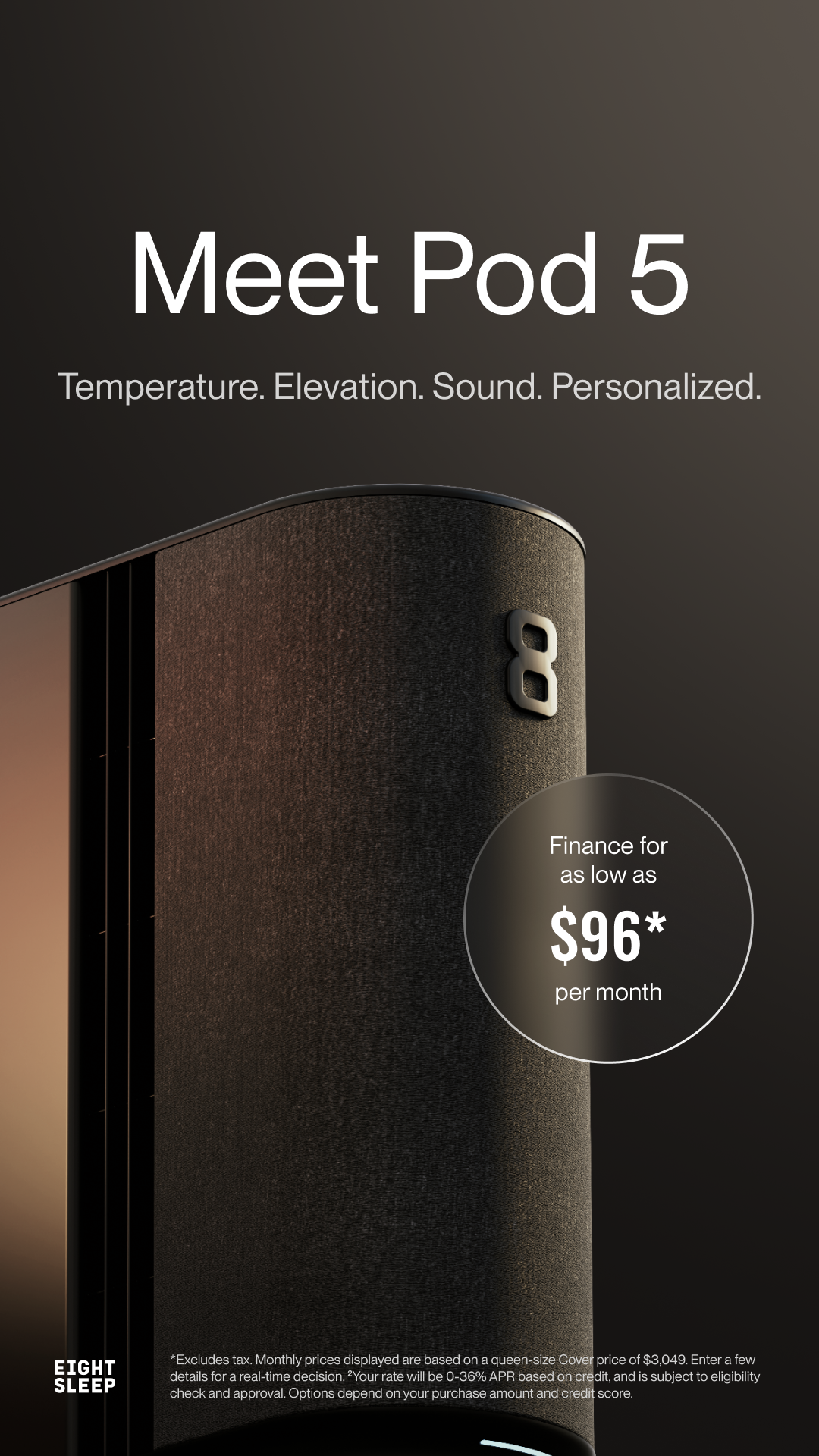 Buy the Pod for as low as $96/month with a 30-night risk-free trial.

The Pod is clinically proven to deliver real results for your sleep, every night:
Up to 44% less time to fall asleep
Up to 34% more deep sleep
Up to 4