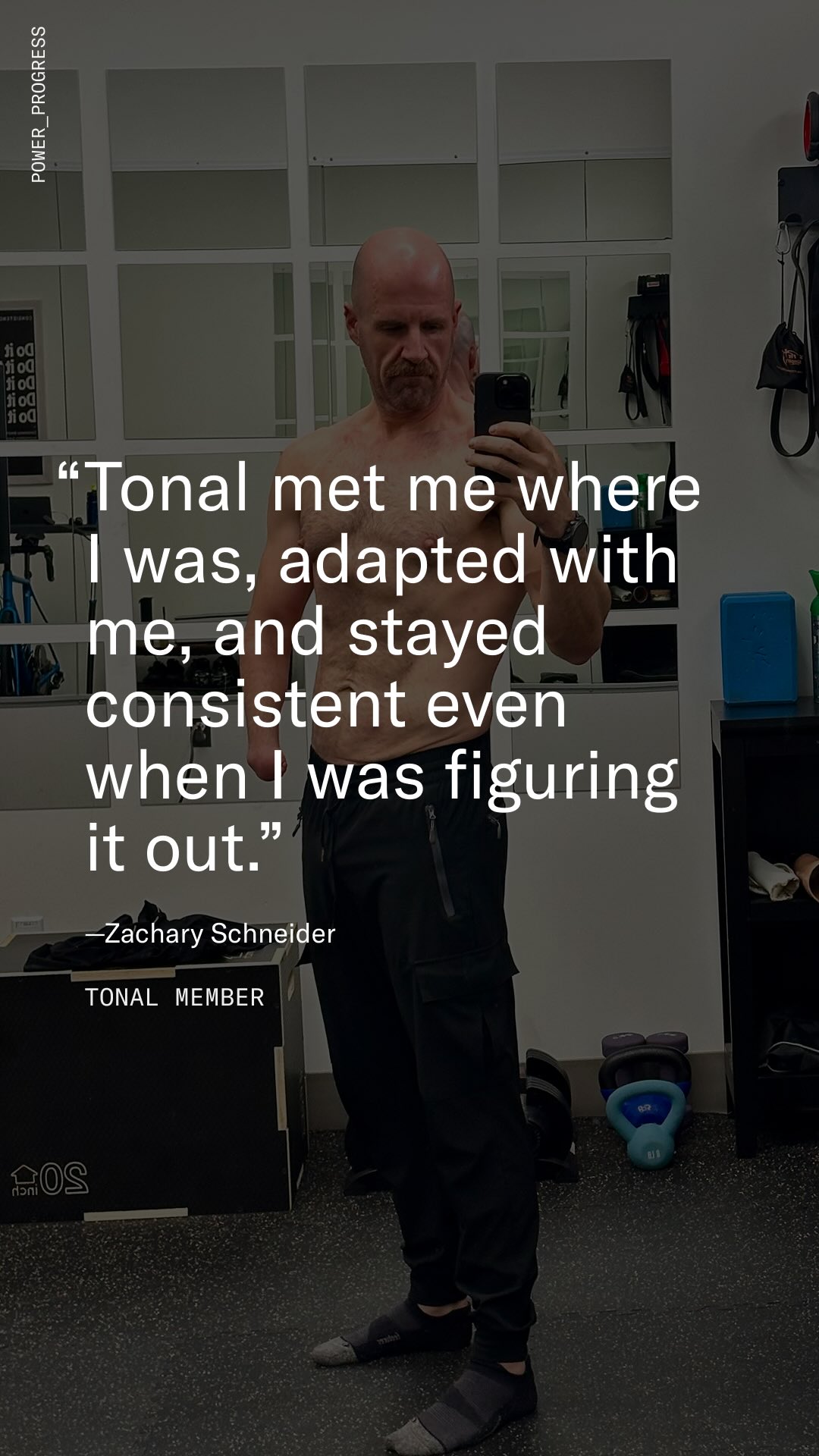 Two years of showing up can change everything. Built with Tonal.
